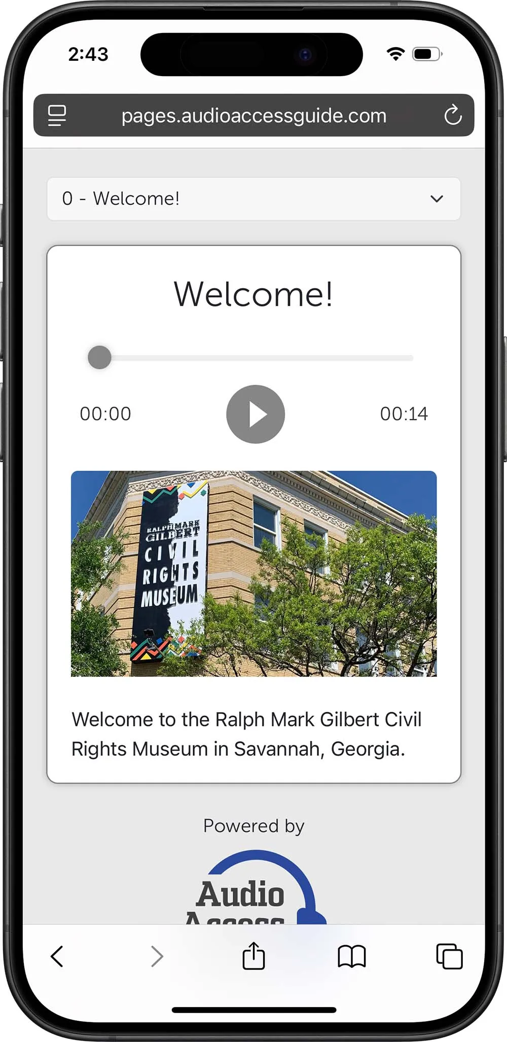 Welcome Page Screen Shot