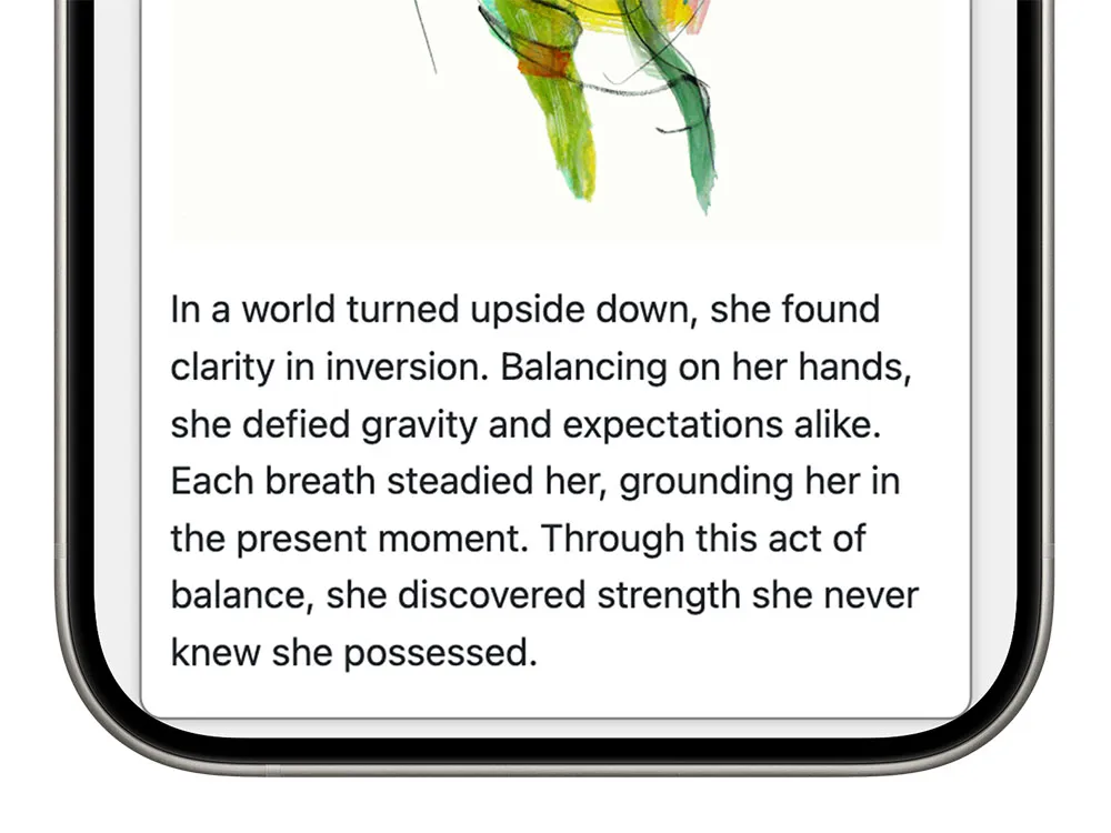 Person listening to audio of a piece of artwork.